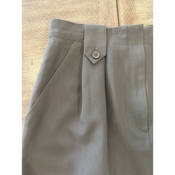 Christian Dior Separates Knee Length Skirt Olive Green Size 8 Pleated 100% Wool - Picture 5 of 12